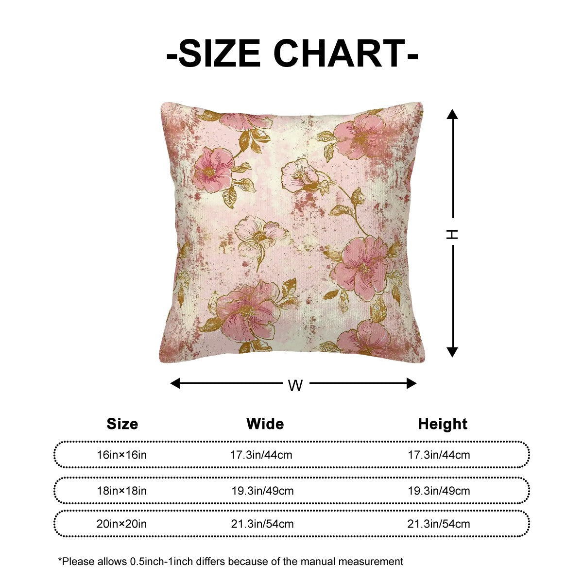 Vintage Flowers - Corduroy Throw Pillow Covers (Double-Sided Design)