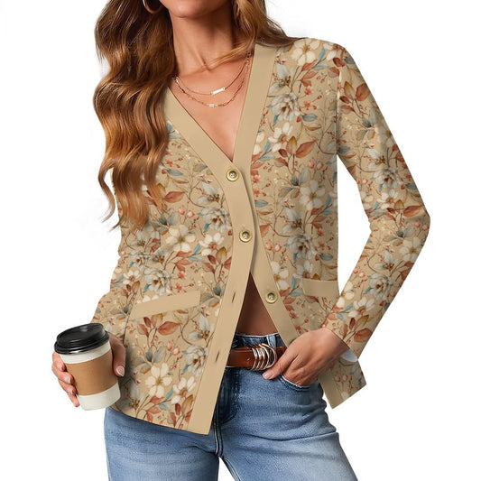 Camel 170gsm Women's Lightweight Cardigan(All-Over Printing)