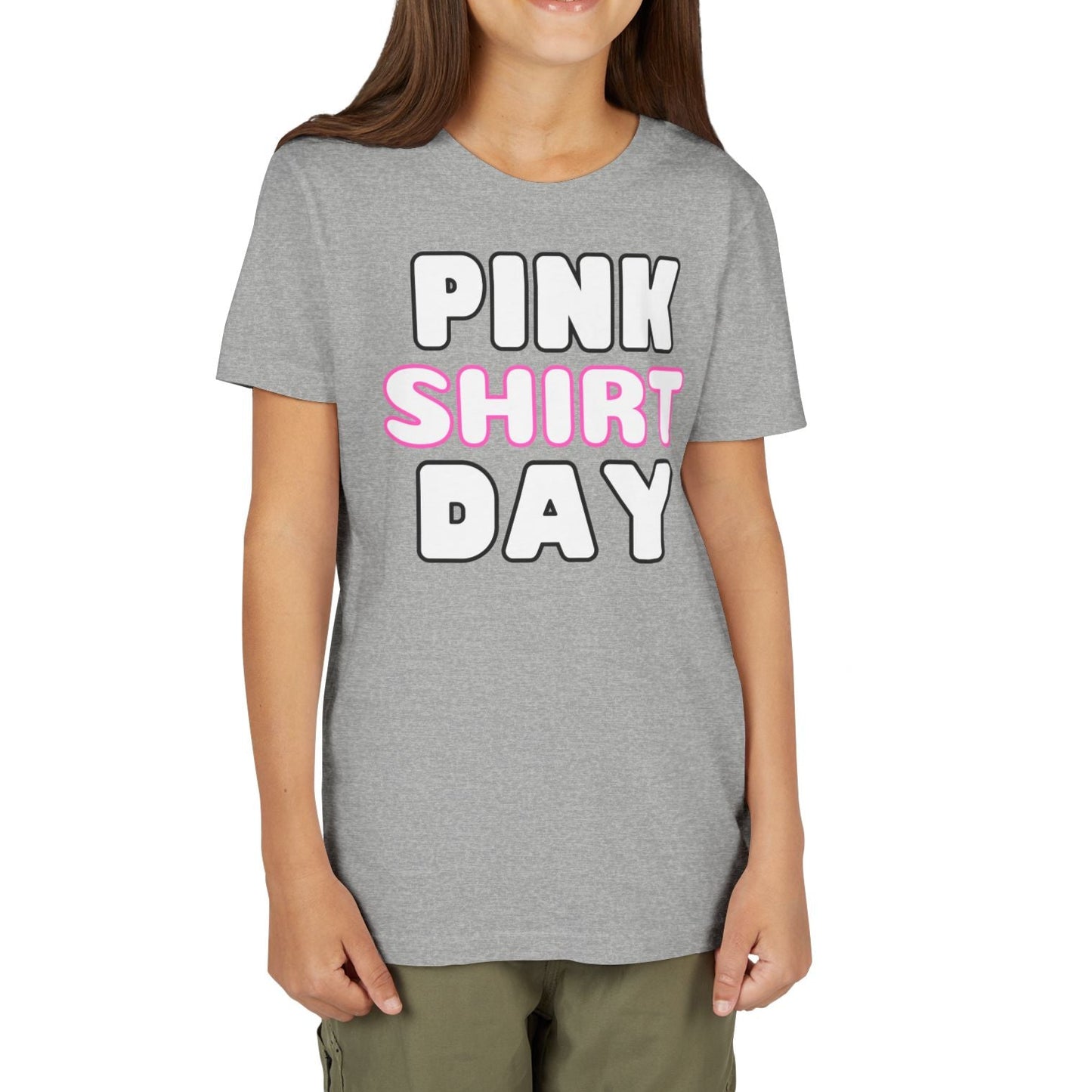 Pink Shirt Day - Youth Lightweight Short Sleeve Tee – Soft, Stylish, and Durable