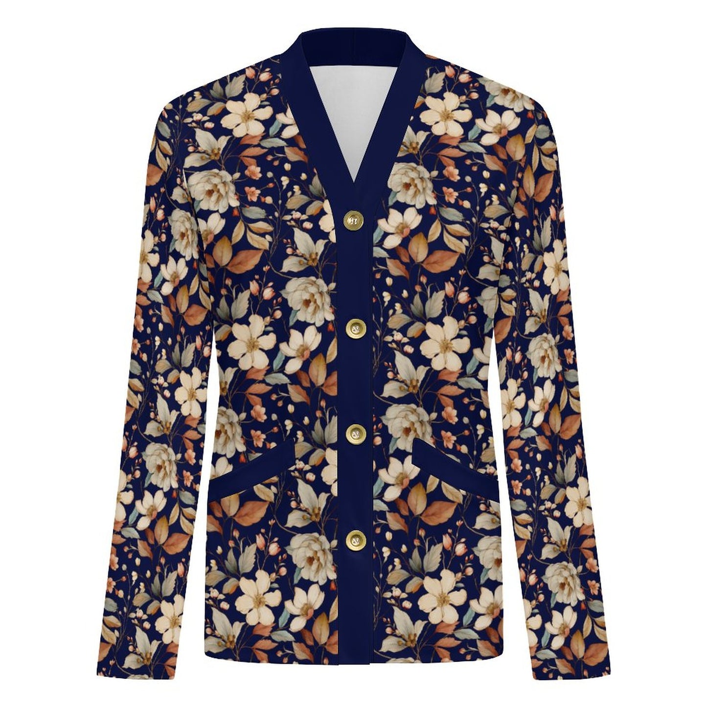 BLUE 170gsm Women's Lightweight Cardigan(All-Over Printing)