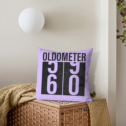 Double Sided Cushion Cover + Pillow Insert - Oldometer 59 Turning 60