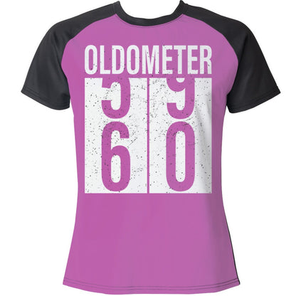 Oldometer 59->60 Women's Raglan Short Sleeved T-Shirt