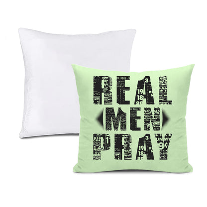 Cushion cover + pillow core (the same double-sided)｜Polyester - Real Men Pray - WHITE