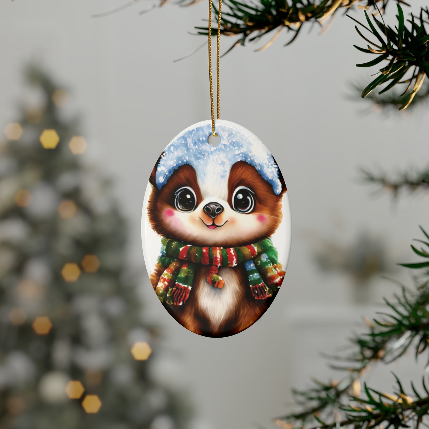 Cute Woodland Creature | Ceramic Christmas Ornaments (1pcs, 5pcs, 10pcs, 20pcs) - 1