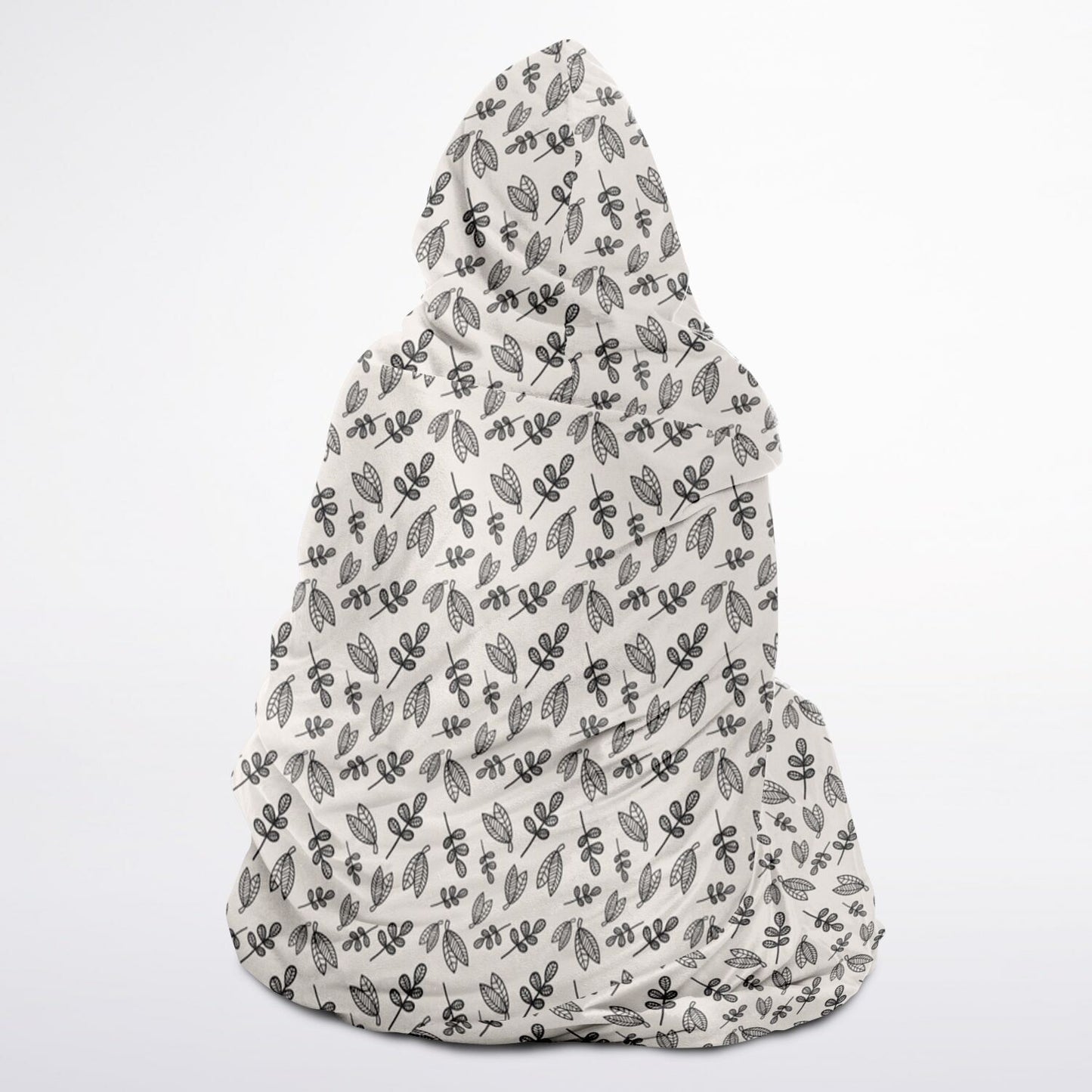 BOHO Simplicity - Leaves Hooded Blanket Micro Fleece - AOP