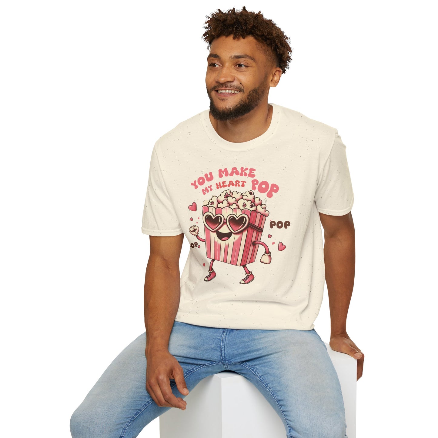 You Make My Heart Pop - Unisex Soft Cotton Retro T-Shirt - Plus Sizes Avail.