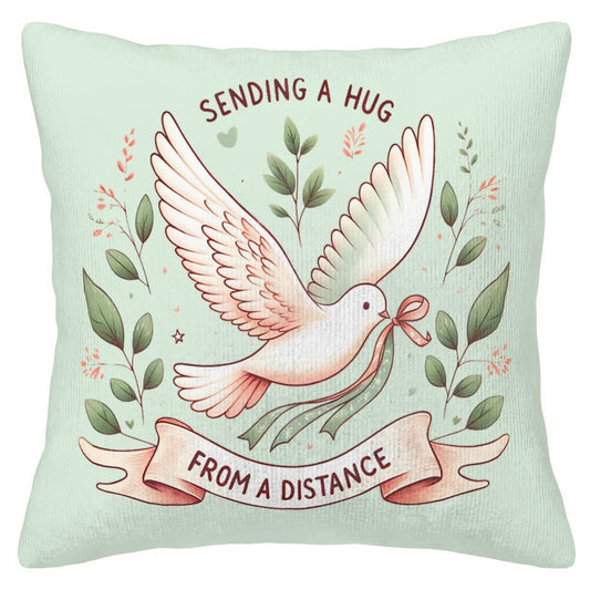 Sending a Hug From a Distance - Corduroy Throw Pillow Covers (Double-Sided Design)