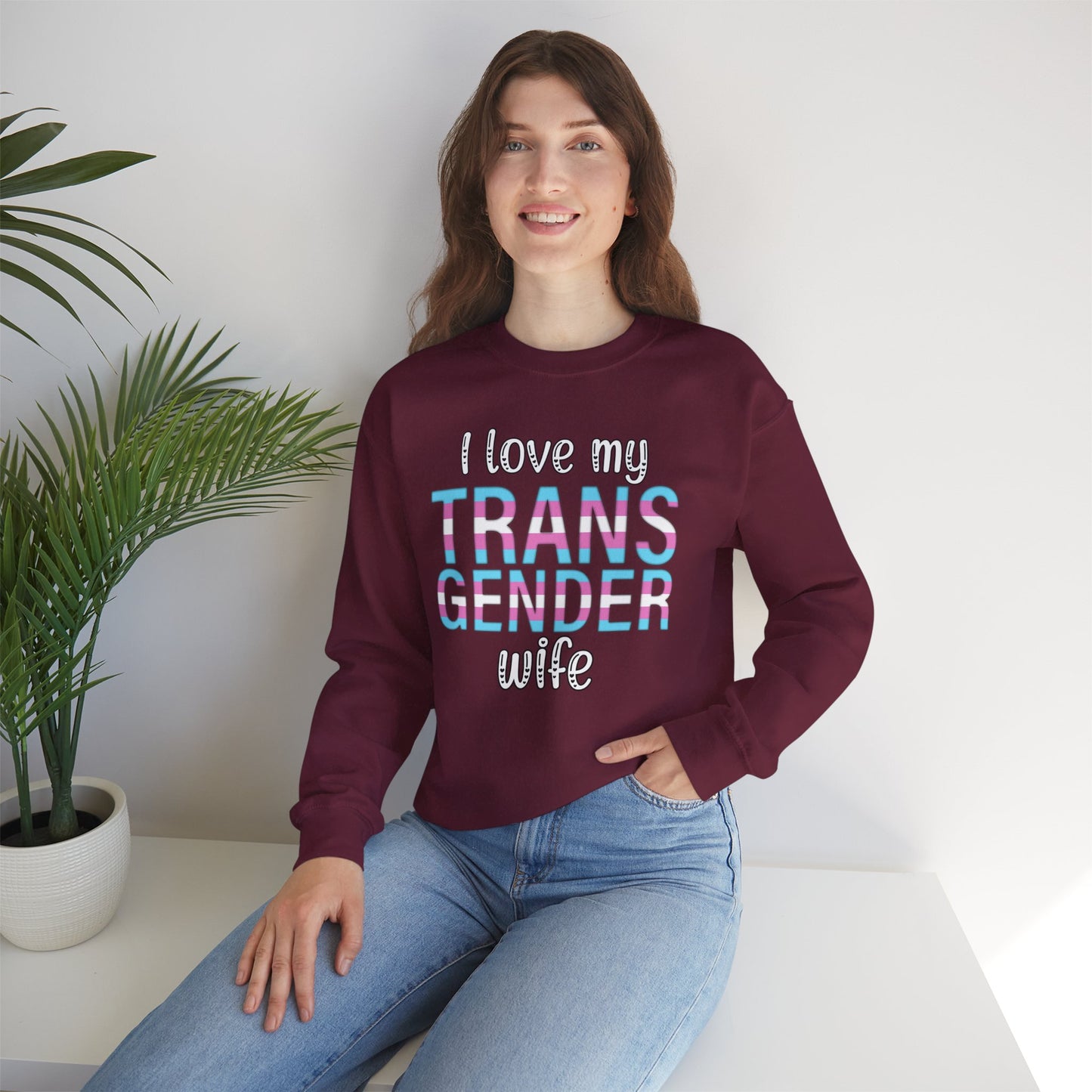 I Love My Transgender Wife | Unisex Heavy Blend™ Crewneck Sweatshirt