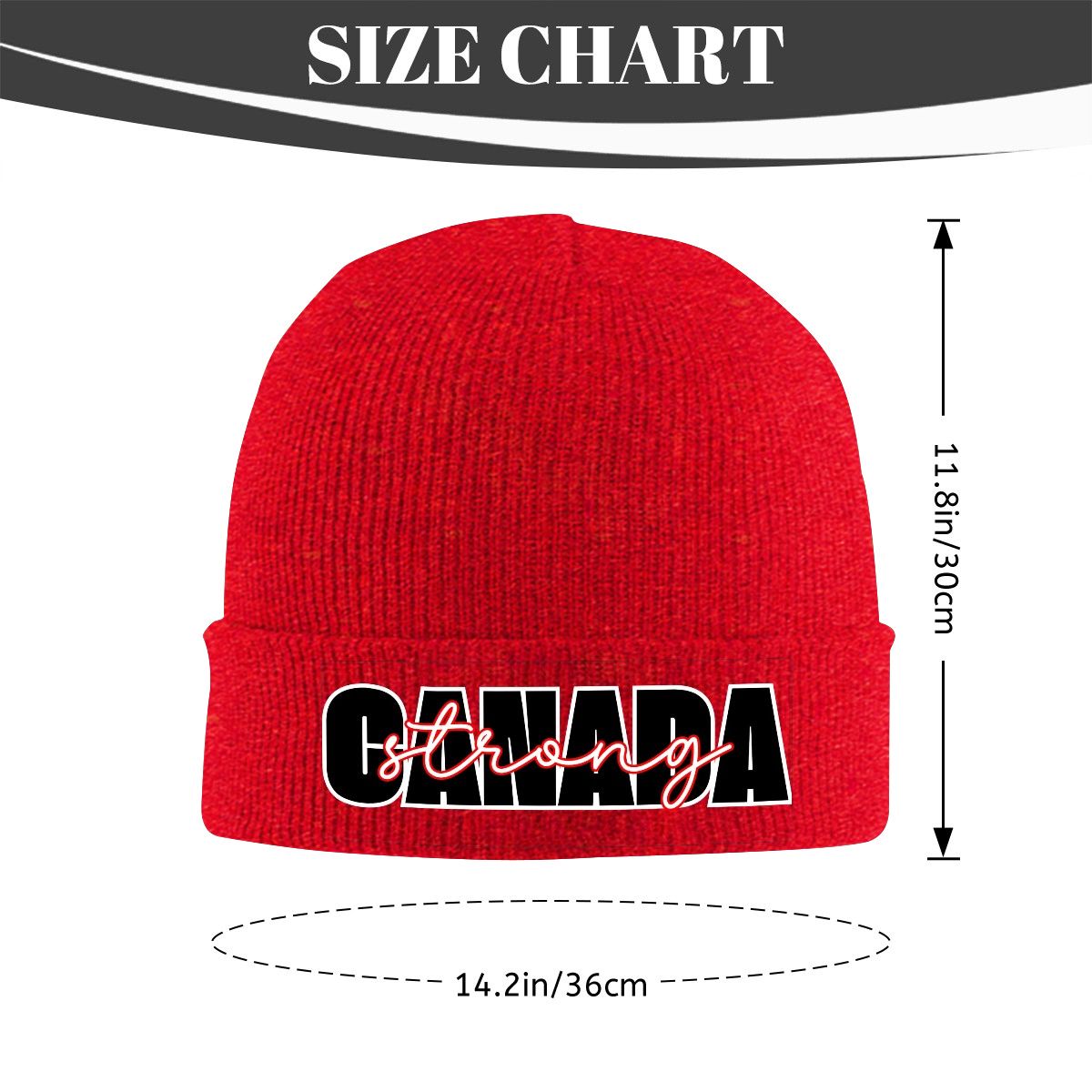 Canada Strong - Cozy Acrylic Knit Toque – Lightweight & Warm Winter Hat