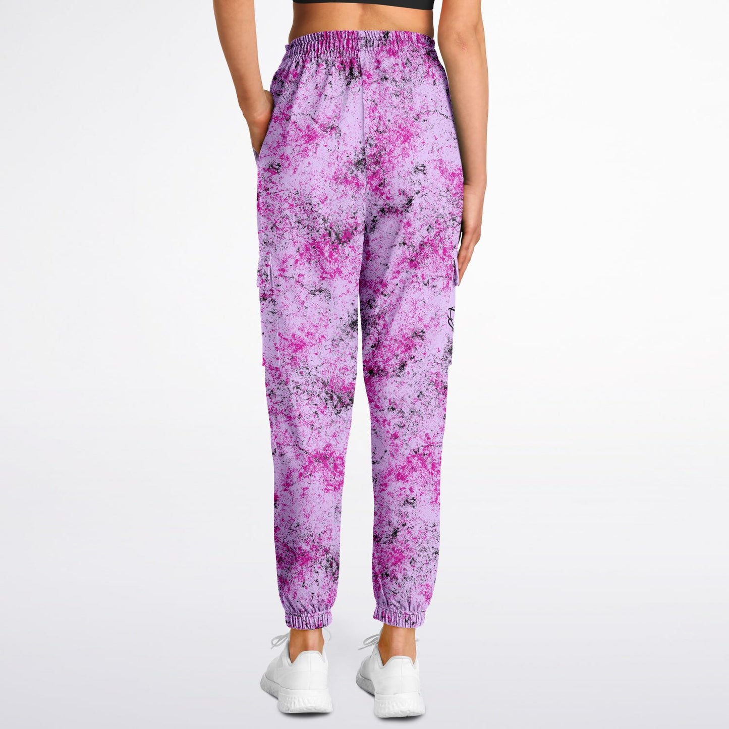 Pink & Black on Purple Canadian Grunge - Athletic Cargo Sweatpants