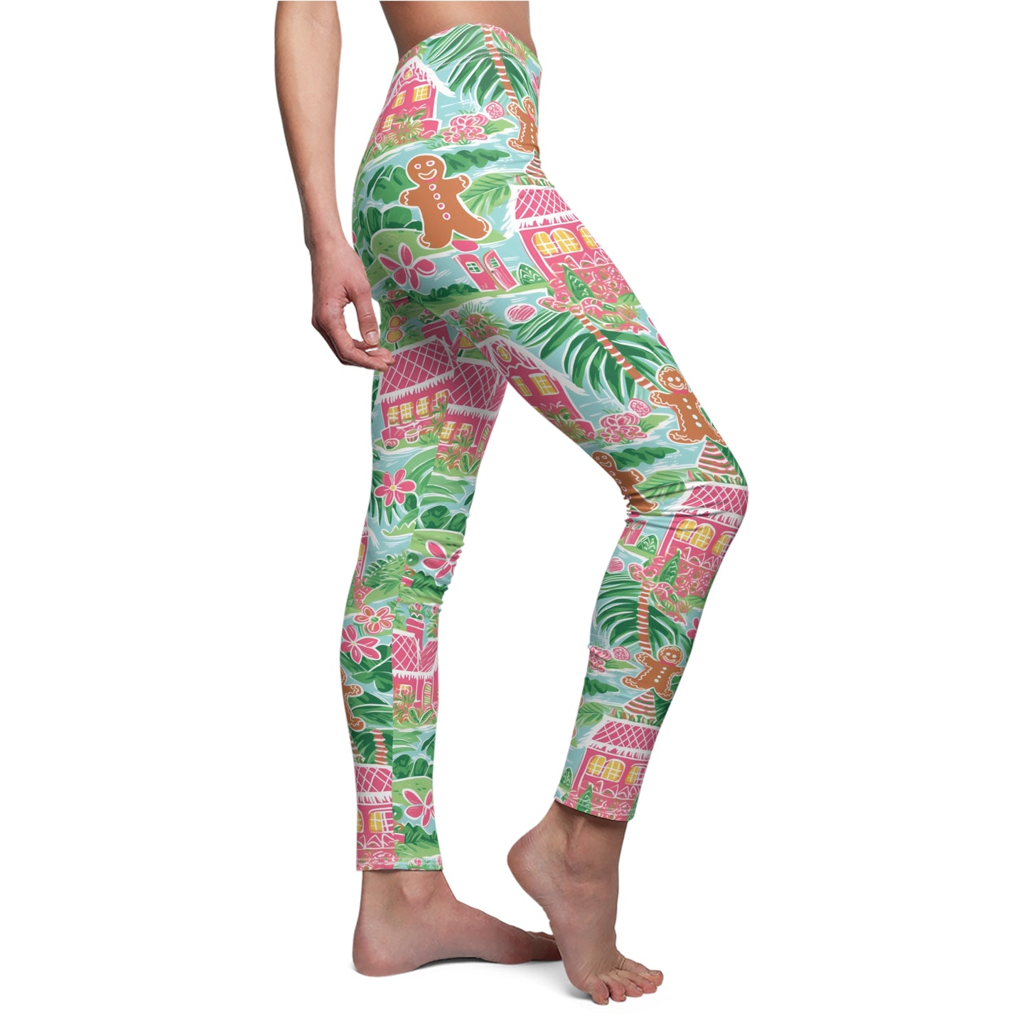 Christmas in the Tropics - Women's Cut & Sew Casual Leggings