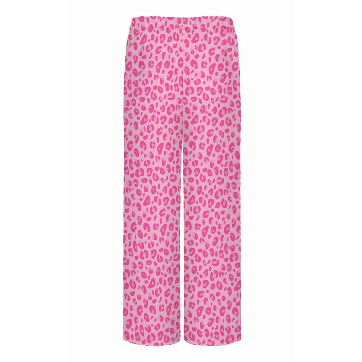 Pink Leopard Print | Women's Straight Wide-Leg Crop Pants