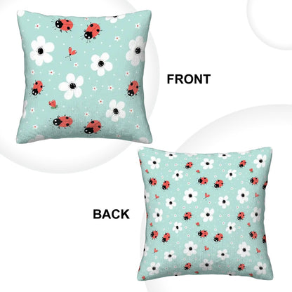 Lovely Ladybugs - Corduroy Throw Pillow Covers (Double-Sided Design)