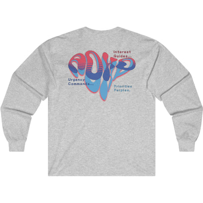 ADHD Urgency - Ultra Cotton Long Sleeve Tee - Print on Back - ADHD AWARENESS