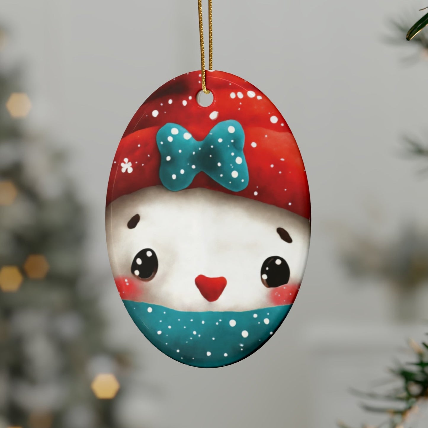 Woodland Creature | Ceramic Christmas Ornaments (1pcs, 5pcs, 10pcs, 20pcs) - Design 9