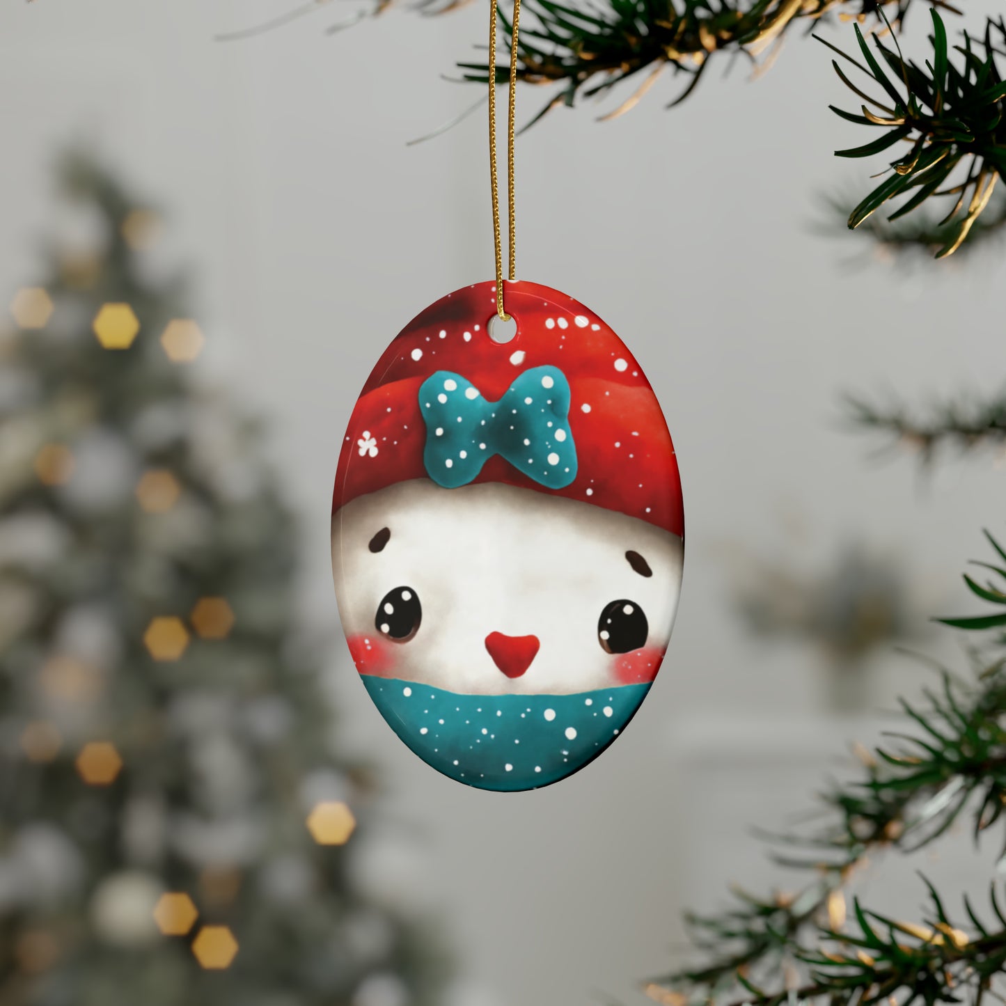 Woodland Creature | Ceramic Christmas Ornaments (1pcs, 5pcs, 10pcs, 20pcs) - Design 9