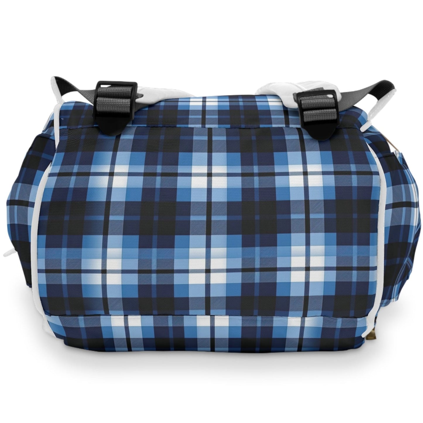 Canadian Blue Plaid - Multifunctional Diaper Backpack – Durable, Spacious, and Stylish - Maple Leaf