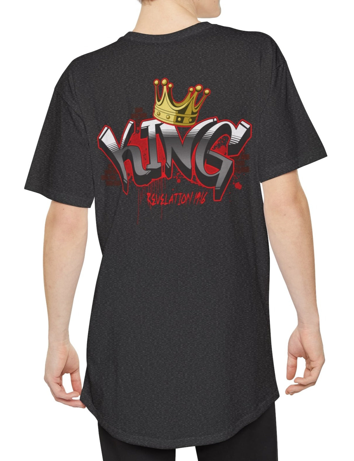 King of kings and Lord of lords Print on Back Unisex Long Body Urban Tee. Revelation 19:16