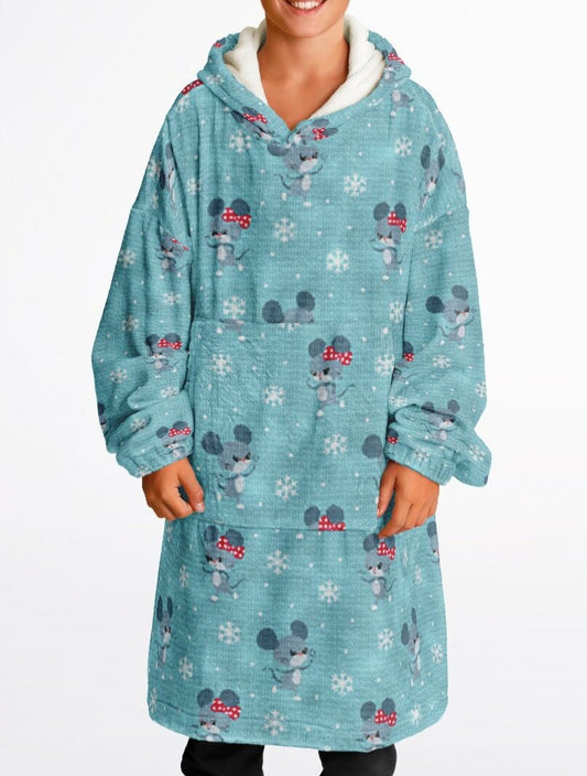 Cute Wintry Mice Youth Snug Hoodie