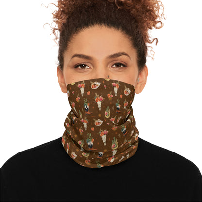 Western Bloom Neck Gaiter – Rustic Charm with Floral Flair