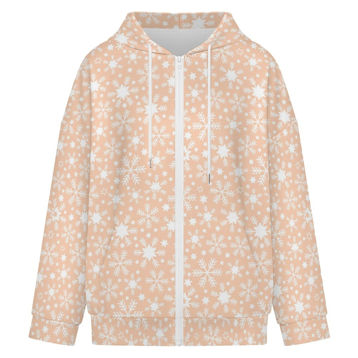 Let it Snow | Women's Full-Zip Hoodie – Soft, Warm & Comfortable Casual Hoodie - Pastels