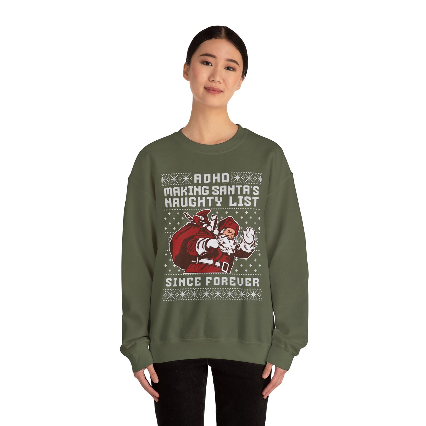 ADHD: Making Santa's Naughty List Since Forever – Unisex Heavy Blend Sweatshirt – Cozy Everyday Warmth