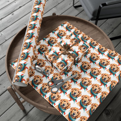 Golden Retriever - Wrapping Paper - Christmas Dog Wrap