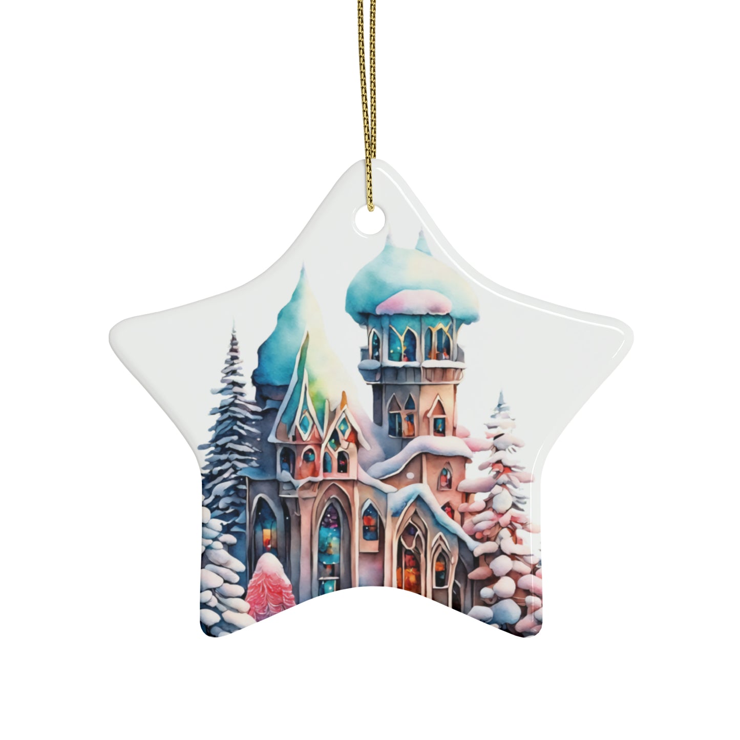 Idyllic Fantasy Christmas Scene | Ceramic Ornaments (1pcs, 5pcs, 10pcs, 20pcs) - 21