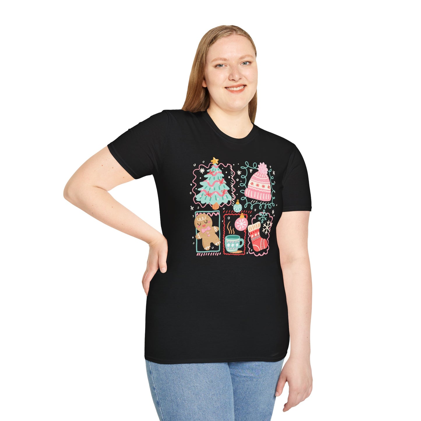 Christmas Retro Coquette | Unisex Soft-Style Cotton T-Shirt – Lightweight, Comfortable, Everyday Ready