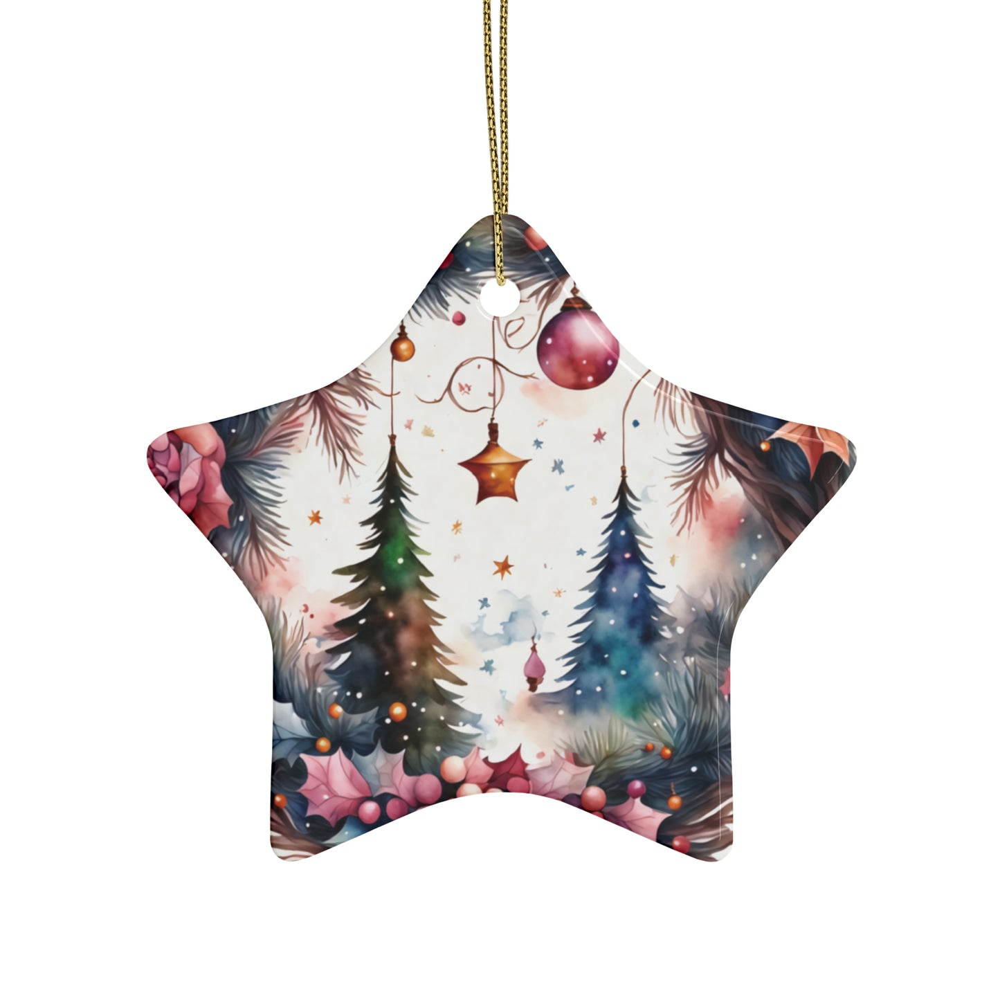 Idyllic Fantasy Christmas Scene | Ceramic Ornaments (1pcs, 5pcs, 10pcs, 20pcs) - 15