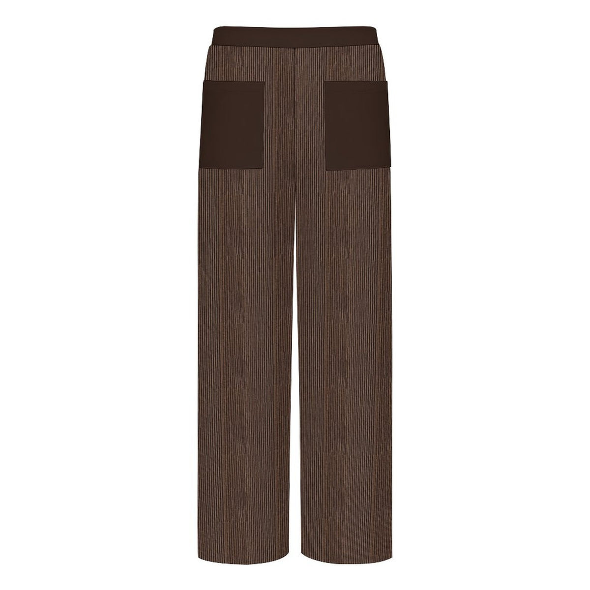 Chocolate Brown Faux Corduroy Wide-Leg Crop Pants for Women