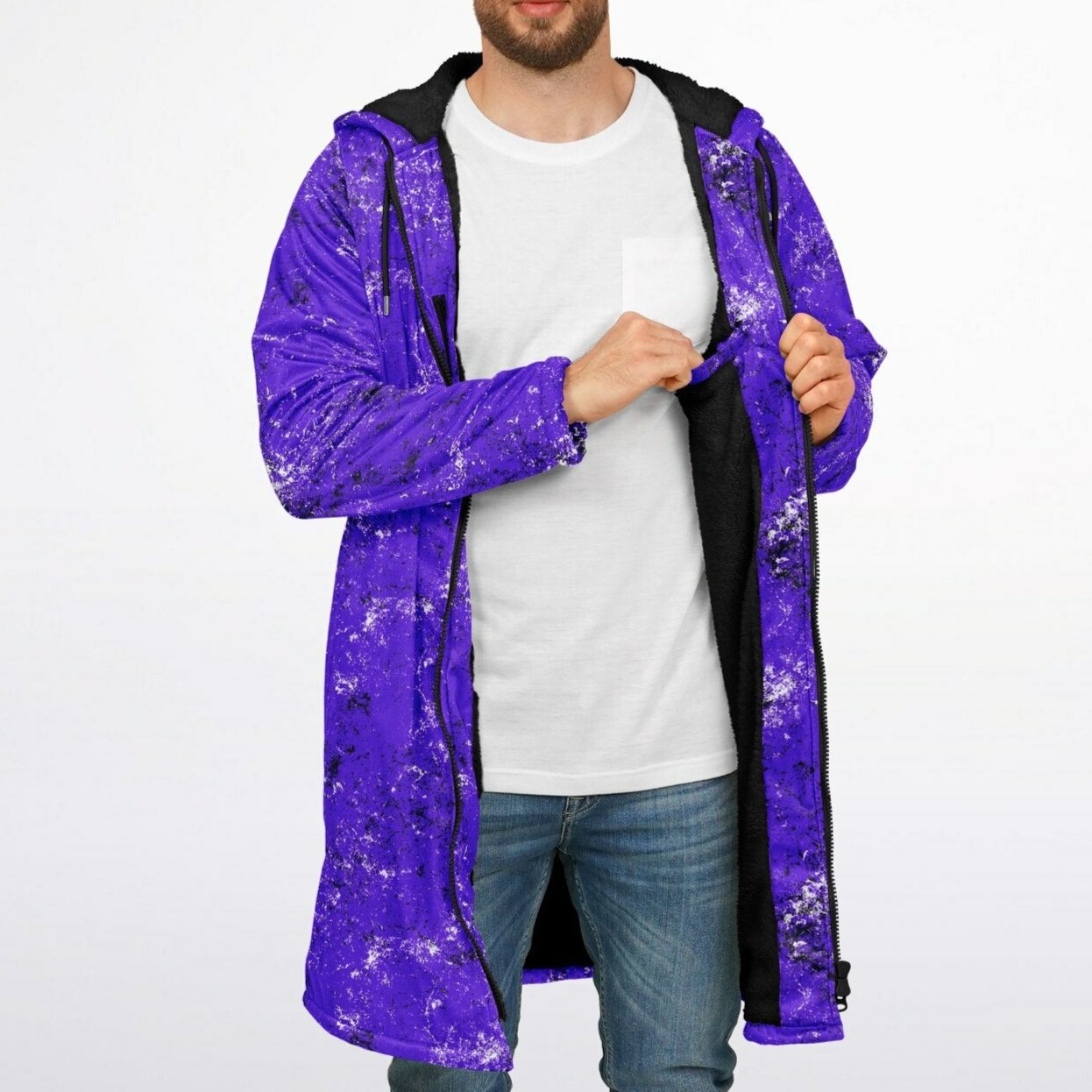 Grunge Zipper Cloak/Cape – Stylish, Warm, and Functional Purple copy