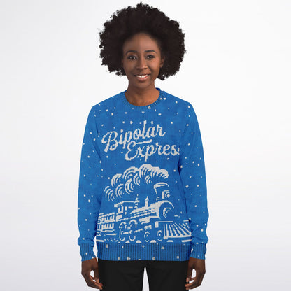 Bipolar Express Ugly Christmas Sweater - Athletic Sweatshirt