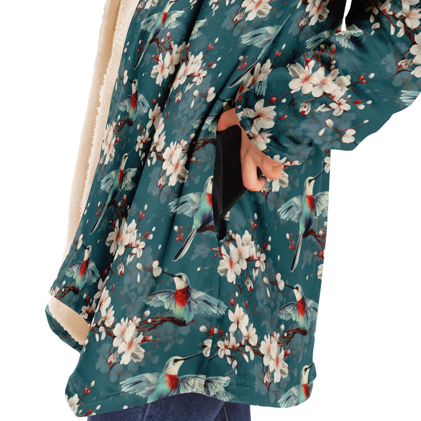 Winter Hummingbirds Microfleece Cloak