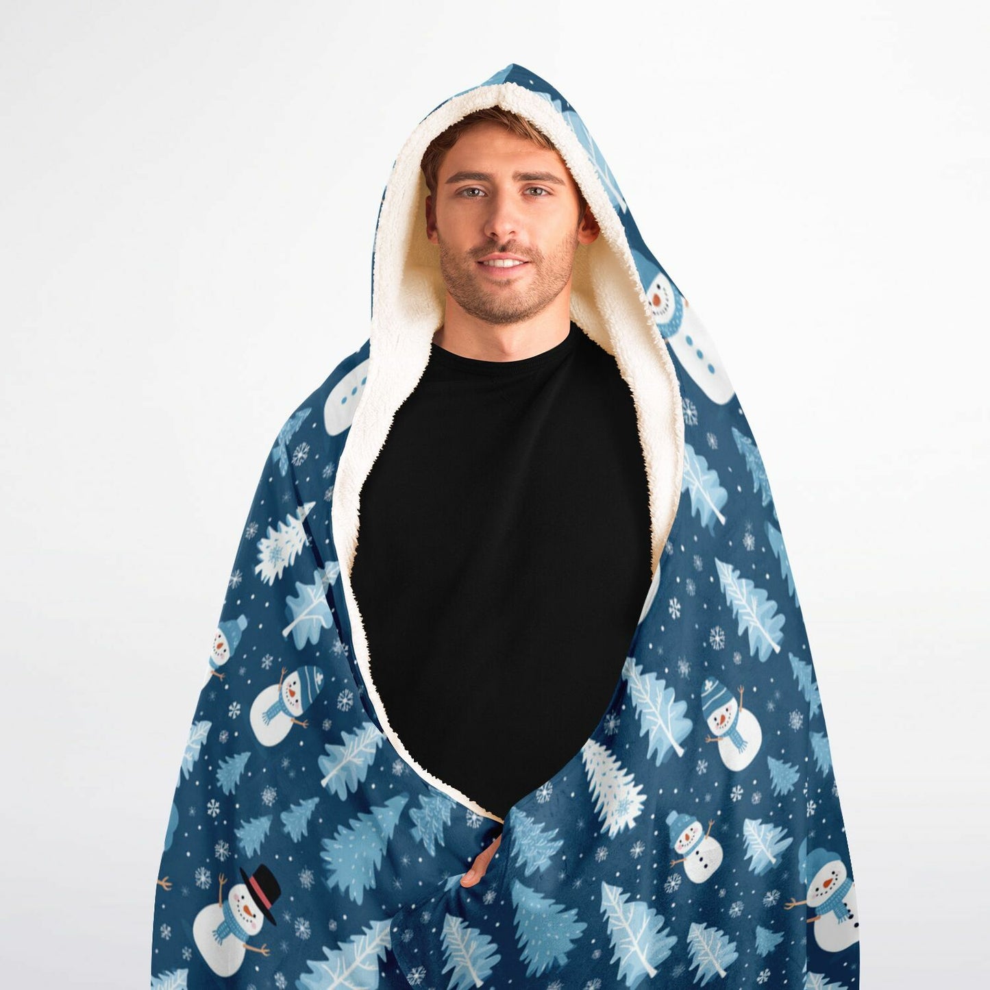 Snowmen - Hooded Micro Fleece Blanket – Ultra Soft with Unique Graphics