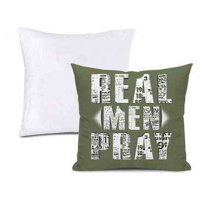 Cushion cover + pillow core (the same double-sided)｜Polyester - Real Men Pray - WHITE