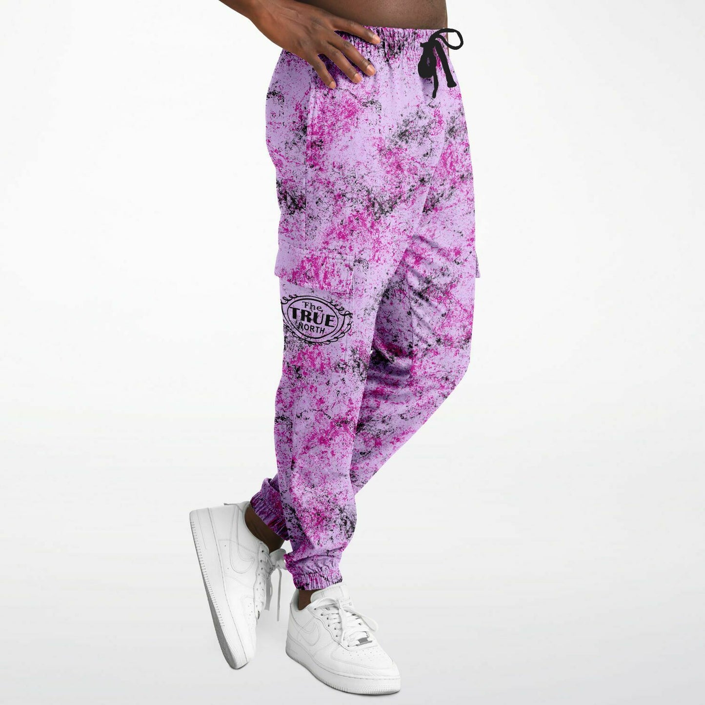 Pink & Black on Purple Canadian Grunge - Athletic Cargo Sweatpants