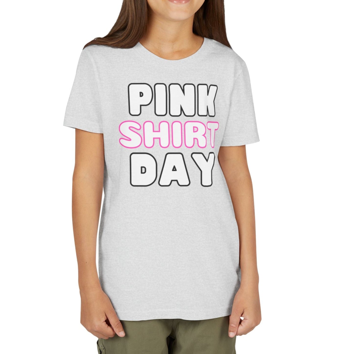 Pink Shirt Day - Youth Lightweight Short Sleeve Tee – Soft, Stylish, and Durable