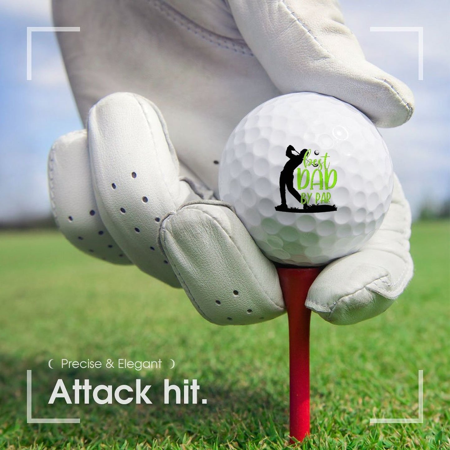 Best Dad By Par | Two-Layer Golf Ball – Fun Gift for Golf Dads