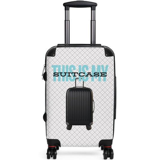 This Is My Suitcase Gray Plaid - Suitcases Available in 3 Sizes (Small, Medium, & Large)