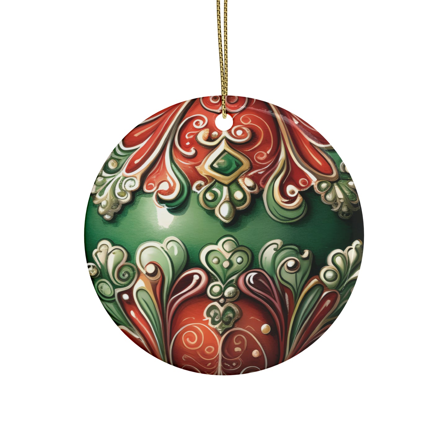 Red & Green Emerald Ceramic Christmas Ornaments (1pcs, 5pcs, 10pcs, 20pcs)