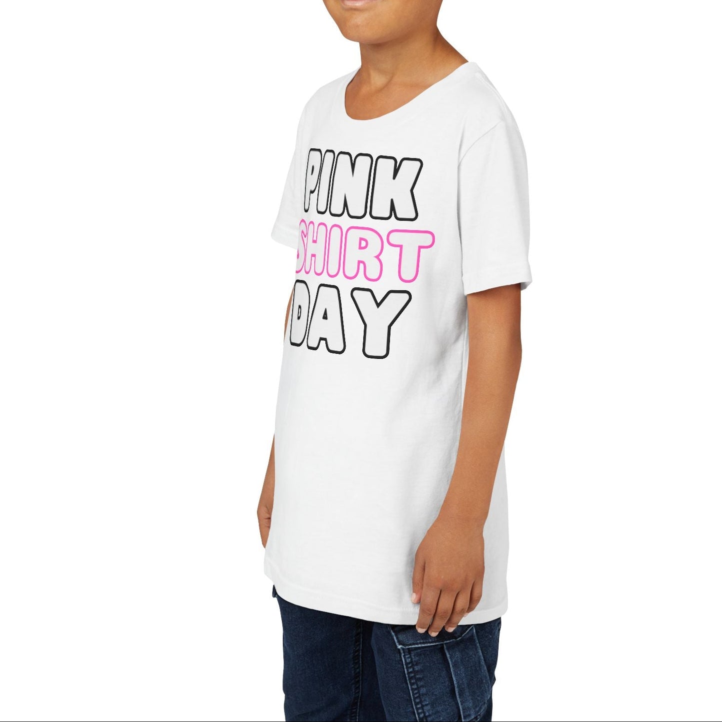 Pink Shirt Day - Youth Lightweight Short Sleeve Tee – Soft, Stylish, and Durable