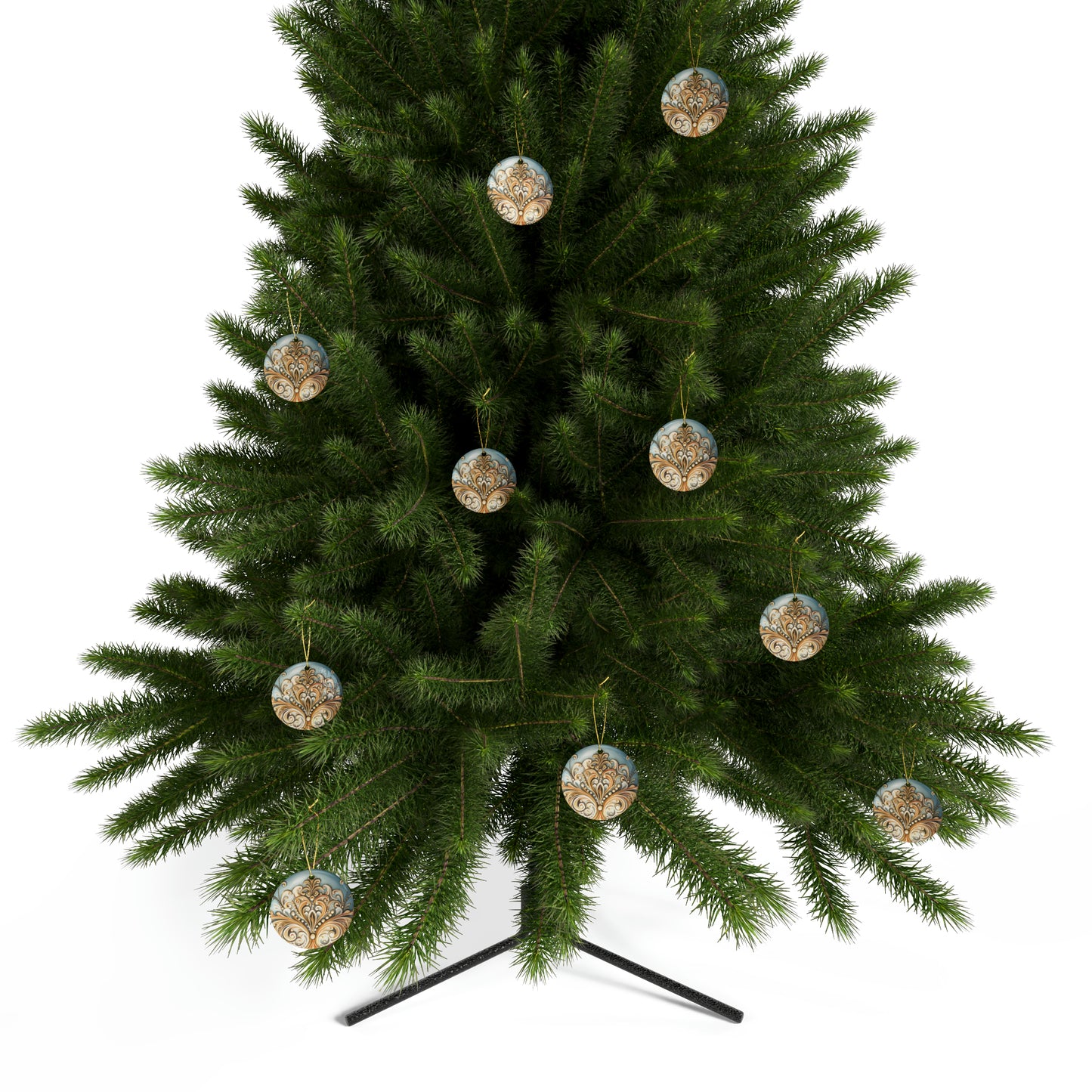 Blue & Gold Ceramic Christmas Ornaments (1pcs, 5pcs, 10pcs, 20pcs)