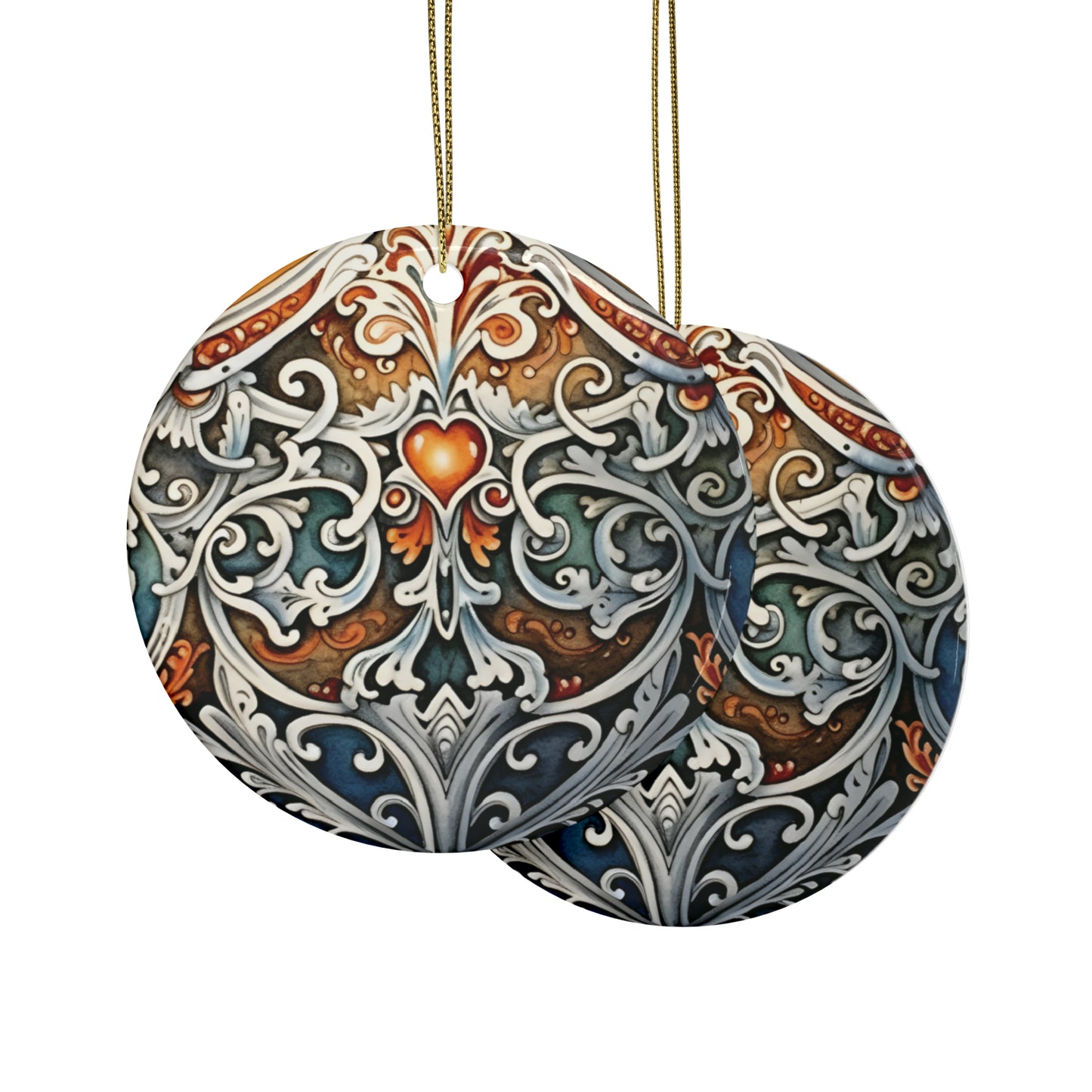 Gold Heart Gem | Ceramic Ornaments (1pcs, 5pcs, 10pcs, 20pcs)