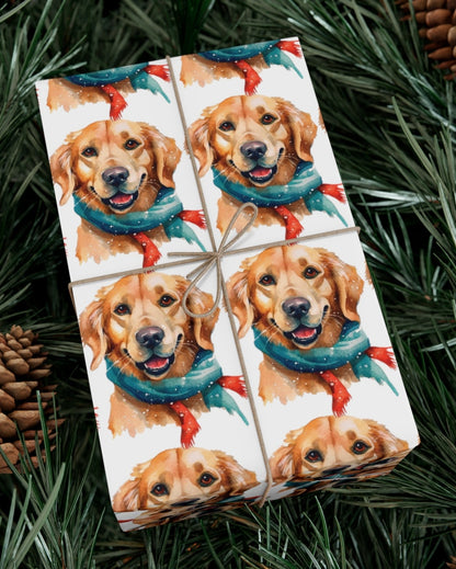 Golden Retriever - Wrapping Paper - Christmas Dog Wrap