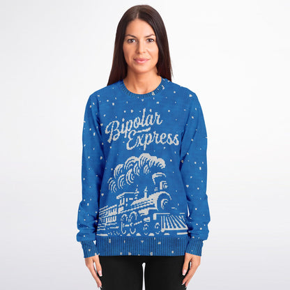 Bipolar Express Ugly Christmas Sweater - Athletic Sweatshirt