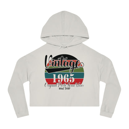 Vintage 1965 Original Parts with Some Wear & Tear - Women’s Cropped Hooded Sweatshirt