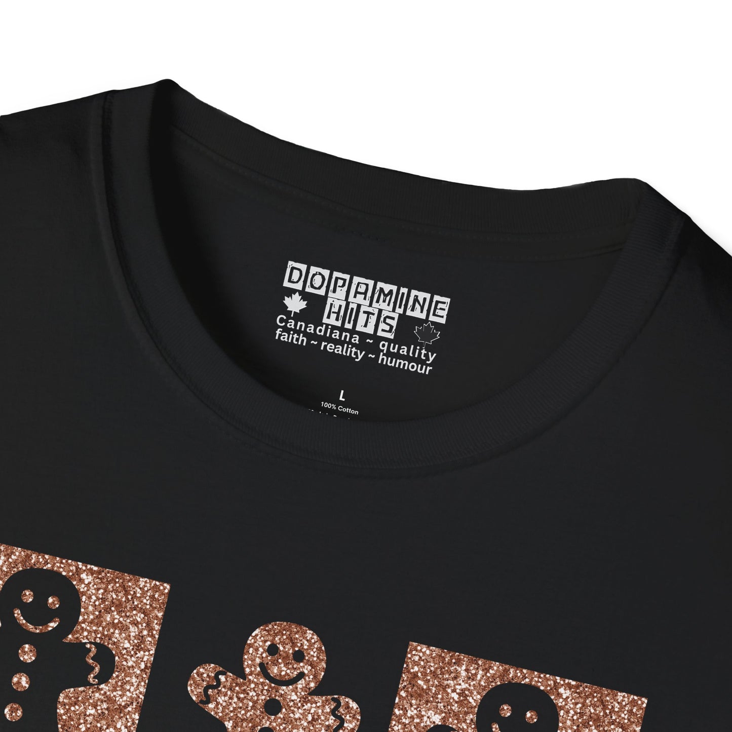 Glittery Gingerbread Men | Popular Softstyle Unisex Christmas T-Shirt