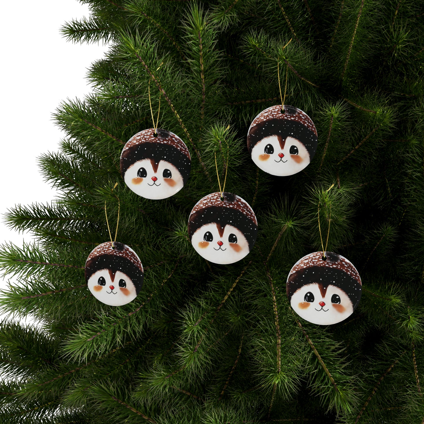 Woodland Creature | Ceramic Christmas Ornaments (1pcs, 5pcs, 10pcs, 20pcs) - 7