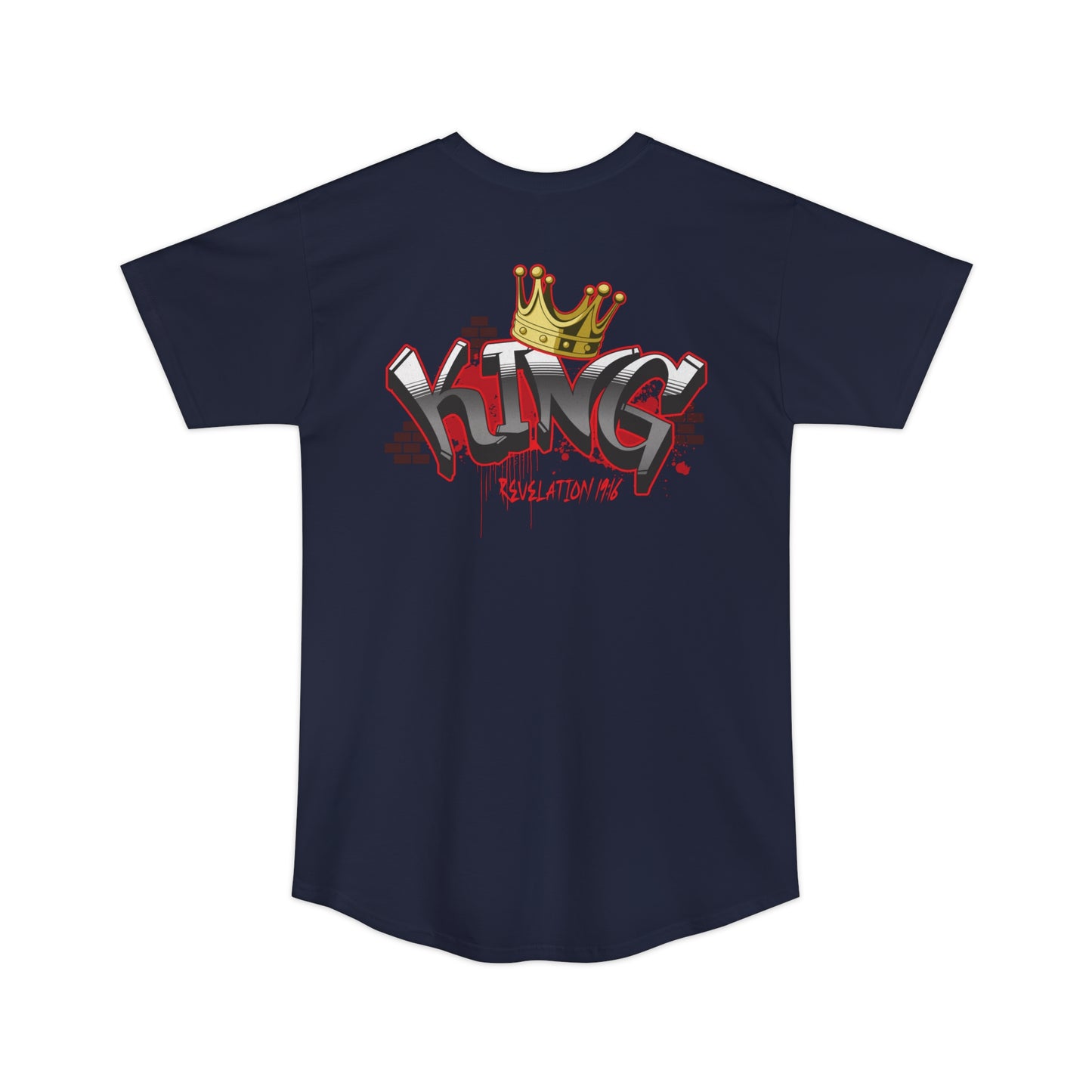 King of kings and Lord of lords Print on Back Unisex Long Body Urban Tee. Revelation 19:16